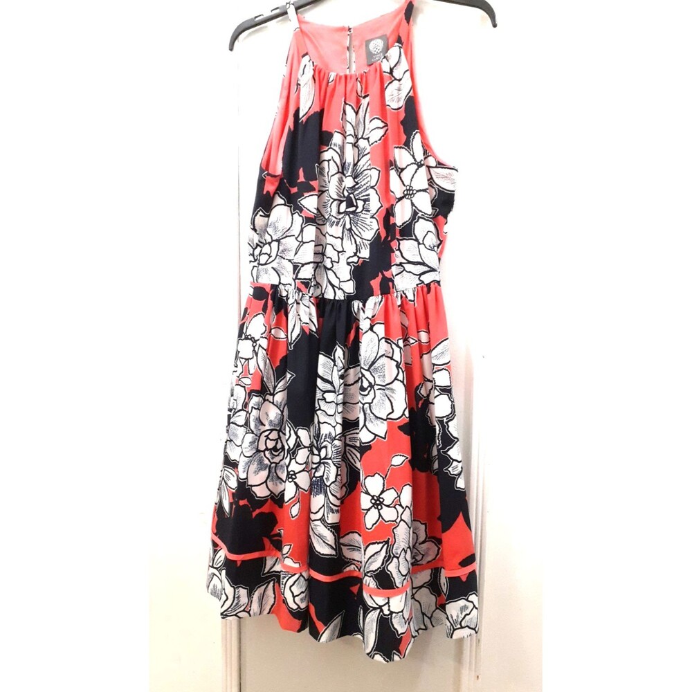 Vince Camuto Floral Dress Size 12 Multicolor Lined Pockets Feminine Nordstroms